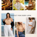 SHAPELLX Wireless Bra for Women Strapless Bandeau Bras Comfort Padded Tube Top Lightweight Seamless Super Stretch Bra White