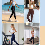 Curvphilo Women's Compression Leggings Butt Lifting Work Out Athletic Gym High Waist Tummy Control Stretchy with Pockets (M/L, Black)