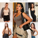 Women's Seamless Shapewear Tummy Control Bodysuit Body Shaper V Neck Seamless Butt Lifter Full Shaping Bodyshapers (Grey Brown,XX-Large)