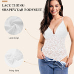 Irisnaya Backless Bodysuits for Women Tummy Control Lace Shapewear Body Suit with Built in Bra