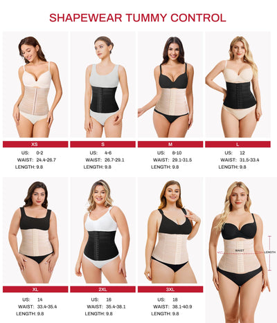 Nebility Waist Cincher Shapewear Tummy Control Plus Size Waist Trainers for Women Belly Trimmer Body Shaper Corset Girdle(M,Black Normal Size)