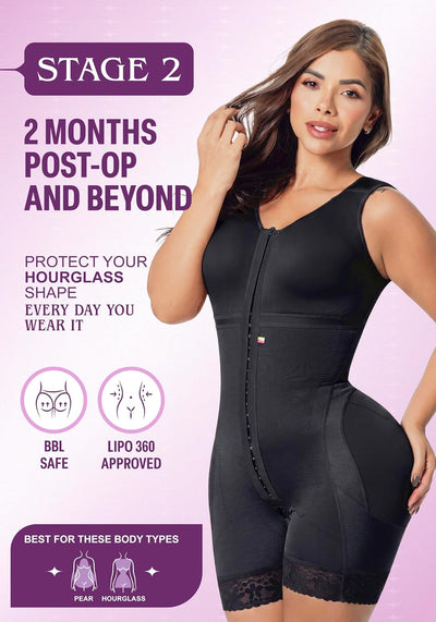 Snatched Body Stage 2 Faja with Bra | BBL Body Faja Post-Op & Everyday Shapewear | Fajas Colombianas Moldeadoras Post Surgery