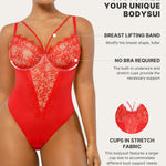 SHAPELLX Corset Bodysuit for women Tummy Control Lace Shapewear Body Suit for Women Backless Body Shaper V Neck Lingerie