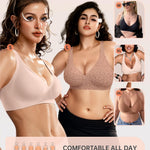 OEAK Womens Deep V Bras Wireless Comfortable Bra Supportive No Underwire Bras Tshirt Push Up Bralettes Plunge Seamless Bra Light-Coffee Leopard L
