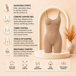 herslims Tummy Control Bodysuit for Women, Sculpting Shapewear, Brief, Thong, or Mid-Thigh Faja, Beige Mid-Thigh Faja 2X/3X