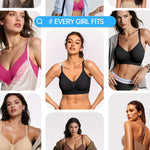 OEAK Bralettes for Women with Support Comfortable Wireless Bras Seamless Bralette No Underwire Bra Cute Everyday Tshirt Bras Black L