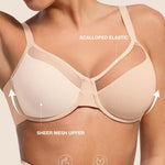 Lover-Beauty Minimizer Bras for Women Full Coverage Unlined Underwire Bras Plus Size Lifting Bra for Heavy Breast, Wide Strap, Skin 38C