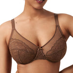 HSIA Minimizer Bras for Women Enchante Full Coverage Underwire Bras Plus Size Lifting Floral Lace Bra for Heavy Breast Coffee Brown