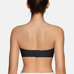 Vertvie Womens Strapless Bra Jelly Push Up Seamless Bandeau Bra Wireless Non Slip Silicone Tube Top Bras Padded Bralette(Airy Black,Small)