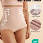 Momcozy Tummy Control Shapewear Panties, High-Waist Body Shaper, Seamless Shaping Underwear for Postpartum & Daily Dress Nude