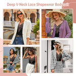 woahee Sexy Lace Bodysuit Women's Sleeveless V Neck Tummy Control Shapewear Backless Thong Body Suit Shaper SW03-3XL