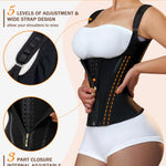 GainKee Waist Trainer Corset for Women Tummy Control Body Shaper Sport Workout Cincher Tank Top with Straps Black XS
