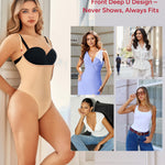 Nebility Shapewear for Women Bodysuit Tummy Control Body Shaper Open Bust Slim Belly Seamless Thong Body Suits (Beige, Medium)