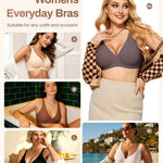 Gailife Deep V Jelly Bras for Women No Underwire Wireless Seamless Push Up Bra Comfort Support Plunge Bralette Full Coverage -WT,L White