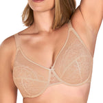 HSIA Minimizer Bras for Women Enchante Full Coverage Underwire Bras Plus Size Lifting Floral Lace Bra for Heavy Breast Warm Beige