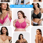 OEAK Bralettes for Women with Support Comfortable Wireless Bras Seamless Bralette No Underwire Bra Cute Everyday Tshirt Bras Hot Pink XL