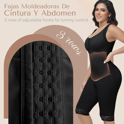 M MYODRESS Faja Body Shaper Full Body Shapewear for Women Post Surgery Compression Garment Stage 2 Lipo 360 Bbl Postpartum Faja Knee Length Curvy Columbian Knee Length Girdle