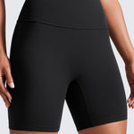 CRZ YOGA Secretsculpt Butterlift Biker Shorts 6"- No Front Seam High Waist Womens Workout Gym Booty Scrunch Butt Black Medium