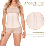 Ann Chery Corset Waist Trainer for Women’s Weight Loss - Colombian Waist Cincher - 2 Hook Latex Body Shaper (Beige, 2X-Small)