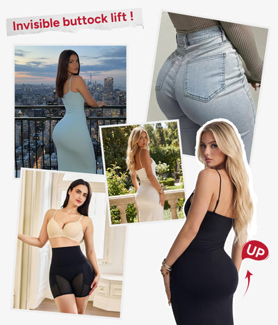 Nebility Butt Lifting Shapewear Control Panties with Butt Pads - Padded Underwear for Women Booty Lifter Shorts Hip Enhancer(Black,L)