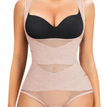 Gotoly Women Waist Trainer Bodysuit Full Body Shaper Vest Tummy Control Slim Corset Shapewear Tank Tops (Beige, Small)