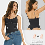 Lover-Beauty Bodysuit for Women 3 Piece, Seamless Shapewear Bodysuit with Strap, Body Shaper【Black、White、Brown】