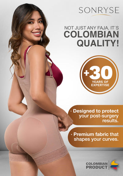 Sonryse Stage 2 faja Tummy Tuck Compression Garment | Faja Body Shaper Shapewear for Women | Fajas Colombianas Moldeadoras Cocoa S