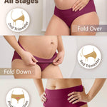 Intimate Portal Maternity Underwear Cotton Pregnancy Postpartum Panties Foldable Under the Bump Briefs 6 Pack Epitome M
