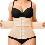 Nebility Waist Trainer for Women Corset Shapewear Tummy Control Segmented Waist Cincher Workout Girdle(Beige, S)