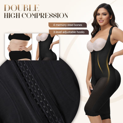 M MYODRESS Fajas Colombianas Moldeadoras Full Body Shaper Long Torso Waist Trainer Colombian Shaping Girdles Tummy Control Shapewear Post Surgery Compression Garment Black XL