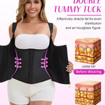 GainKee Latex Waist Trainer for Women Tummy Control Underbust Waist Cincher Corset Shapewear Body Shaper with Zipper Hook L Black