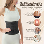 Trendyline Postpartum Belly Band for Women: Abdominal Binder Post Surgery Stomach Compression Support Belt - Post Partum Waist Girdle C Section Recovery Wrap Black