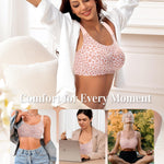 Wireless Jelly Minimizer Bras for Women with Support and Lift Full Coverage Gel Bra No Underwire Padded Bralettes(01#Leopard Pink(Full Coverage),3XL)