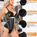GainKee Waist Trainer Corset for Women Tummy Control Shapewear Workout Sweat Band Slimmer Belly Belt Weight Loss Sports Girdle Black