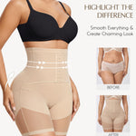 MERYOSZ Butt Lifting Shapewear for Women Tummy Control Underwear Panties High Waist Thigh Slimmer Faja Body Shaper (Beige,Medium)