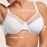 Lover-Beauty Minimizer Bras for Women Full Coverage Unlined Underwire Bras Plus Size Lifting Bra for Heavy Breast, Wide Strap, White 38C