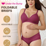 Intimate Portal Maternity Underwear Cotton Pregnancy Postpartum Panties Foldable Under the Bump Briefs 6 Pack Epitome M