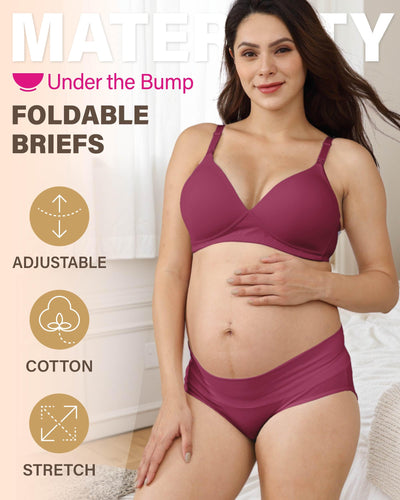 Intimate Portal Maternity Underwear Cotton Pregnancy Postpartum Panties Foldable Under the Bump Briefs 6 Pack Epitome M