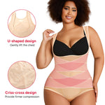 Nebility Plus Size Shapewear Bodysuit for Women Tummy Control Body Shaper Seamless Faja Colombian Waist Trainer Girdle(Beige Plus Size,0X)