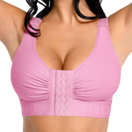 FeelinGirl Front Closure Post Surgical Compression Everyday Bra for Women Front Closure After Surgery Bra Plus Size Pink 3XL