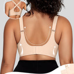 OEAK Womens Wireless Jelly Bras V Mesh Comfortable Bralette Supportive Tshirt Bra No Underwire Seamless Push Up Everyday Bras Nude L