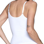 Vanity Fair Women's All Over Smoothing Shapewear for Tummy Control: Tops, Bottoms, Body Suits, Shaping Built-in-Bra Cami - White, Large