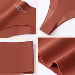 Hellopopgo Seamless Thongs For Women V-waisted No Show Thong Seamless Panties Breathable Comfortable Underwear Womens 6-Pack,M