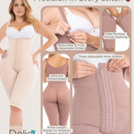 FAJAS DISENOS D'PRADA DELIÉ Shapewear for Women Postpartum – Colombian High Compression Faja, Knee Length Open Bust Powernet with Hook Rows
