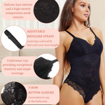 REYEOGO Lace Shapewear Bodysuit for Women Tummy Control Body Shaper V Neck Fajas Tank Tops Slimming Camisole Corset