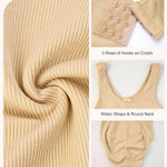 Nebility Plus Size Bodysuit Shapewear Tummy Control Body Shaper for Women Seamless Body Suit Sleeveless Going Out Tops (Beige Plus Size, 0X)