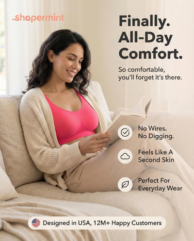 SHAPERMINT Wireless Bras for Women No Underwire – Small to Plus Size Bralettes with Support and Natural Lift