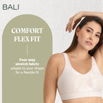 Bali Womens Comfort Revolution Wireless Bra, Comfortflex Fit Full-coverage Wirefree Full Coverage Bra, Sandshell Tropic, Small US