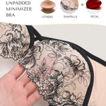 SHAPELLX Lace Bras for Women Unlined, Minimizer Push Up Bra with Underwire for Heavy Breast, Up to H Cup (Beige 40C)