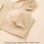 BRABIC Post Surgery Front Closure Bras for Women No Underwire Compression Bra Surgical Mastectomy Everyday Bra （Beige, Medium